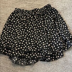 Floral Black Skirt
